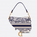 Сумка Dior Saddle Bag (Blue Toile De Jouy Embroidery)